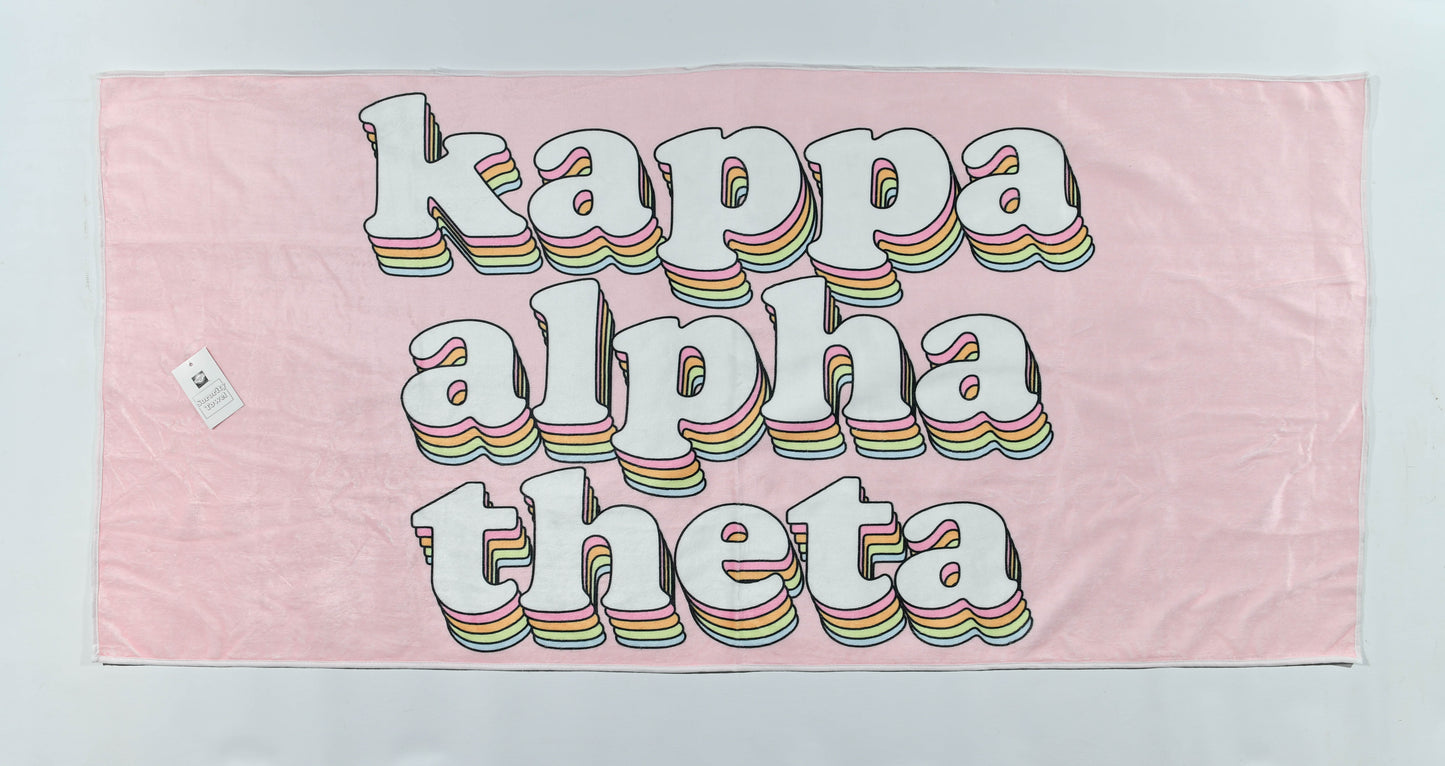 Kappa Alpha Theta Plush Retro Beach Towel