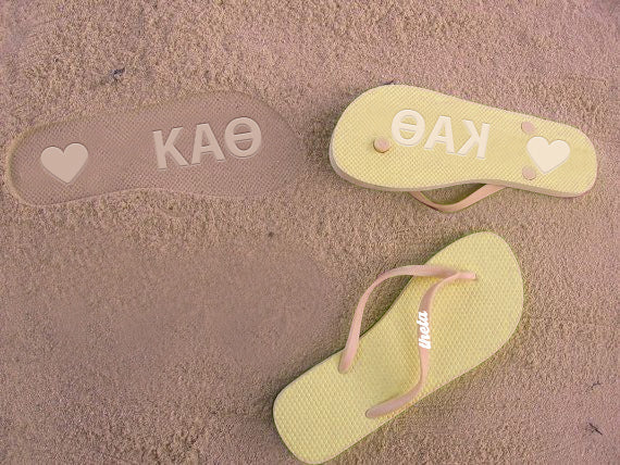 Kappa Alpha Theta Flip Flops, With Greek Letter Cutouts