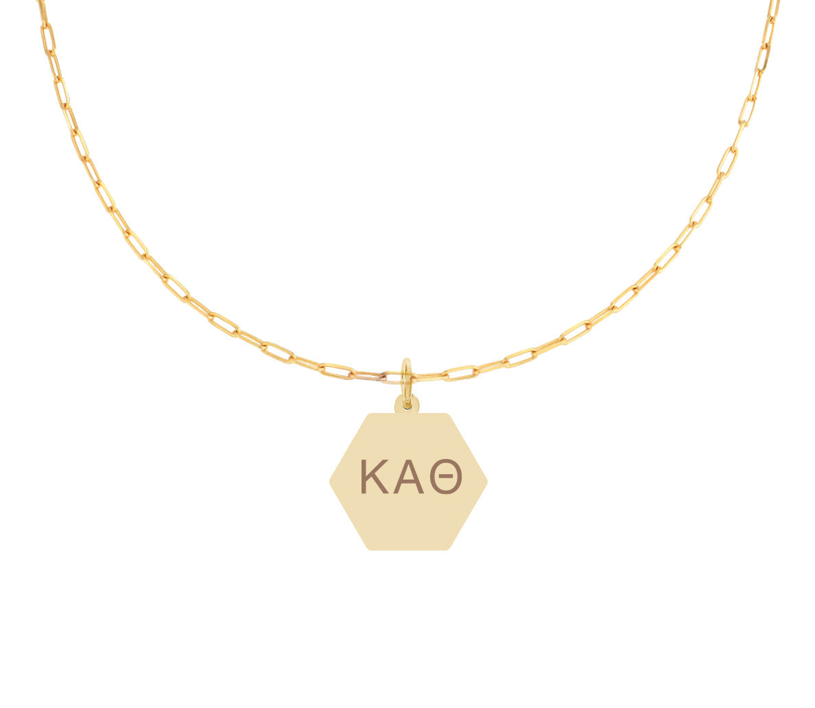 Kappa Alpha Theta Paperclip Necklace with KAT Sorority Pendant