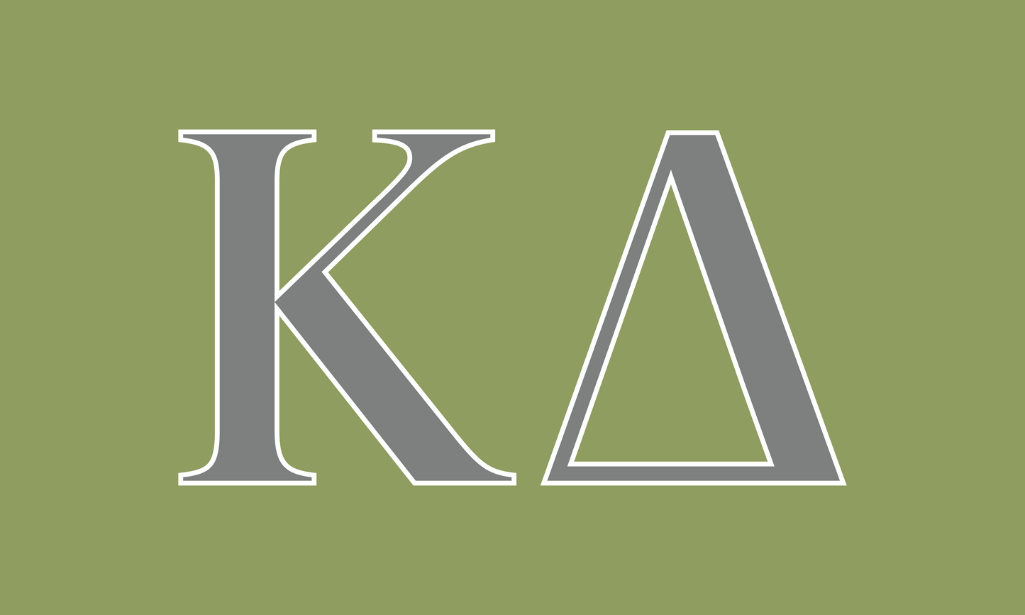 Kappa Delta Sorority Greek Letters Flag, Two-Color Design