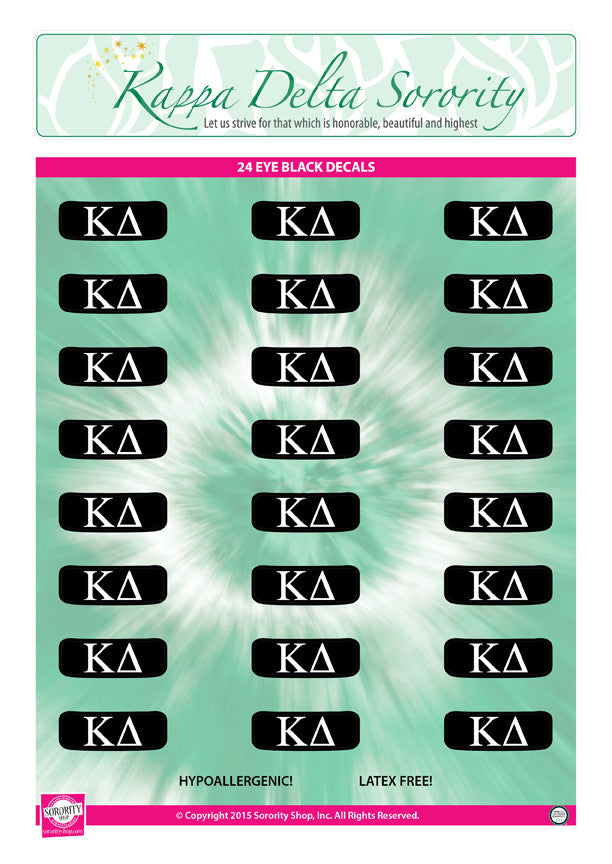 Kappa Delta Eye Black Decals