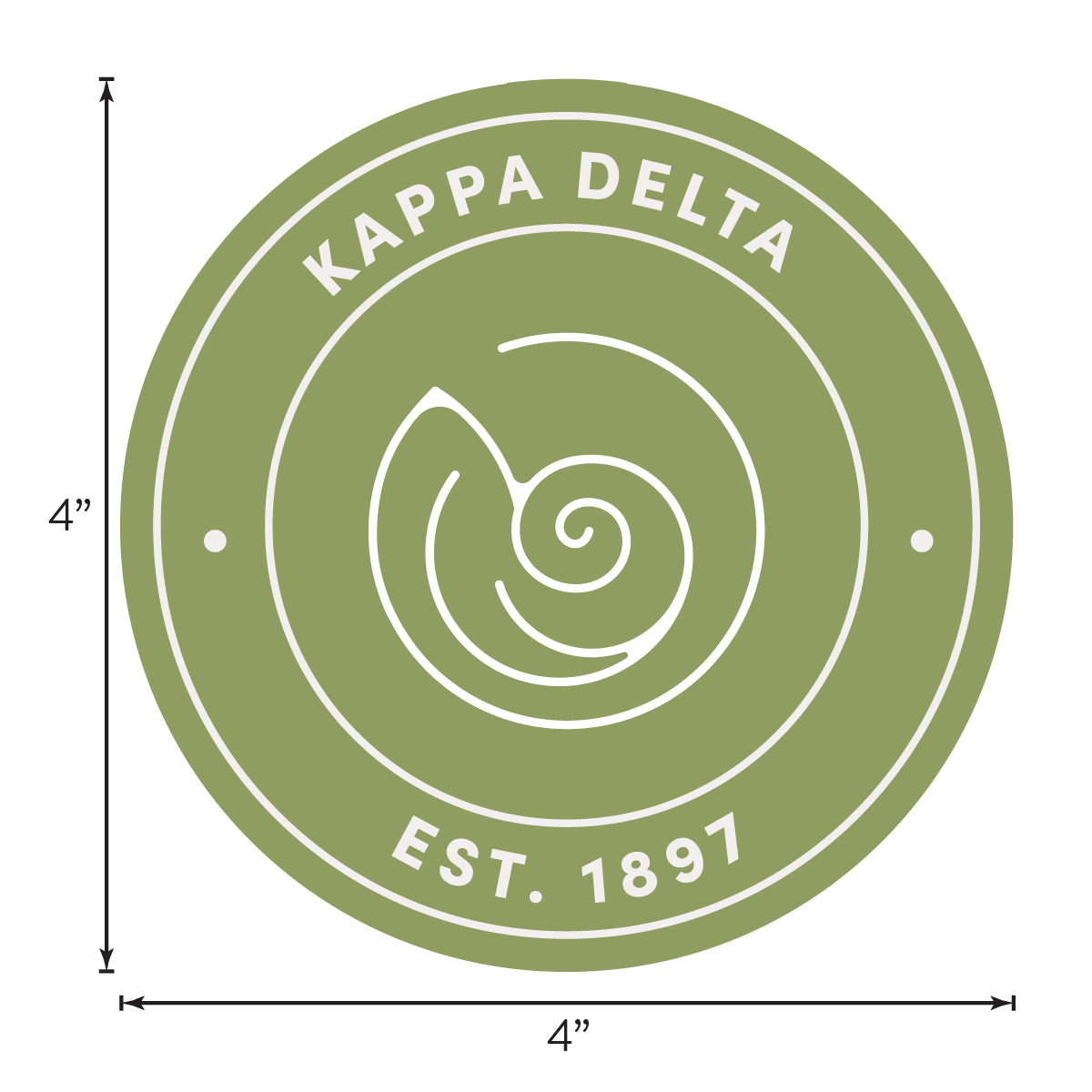Kappa Delta Sorority Car Decal Sticker- Full Color Circle Logo