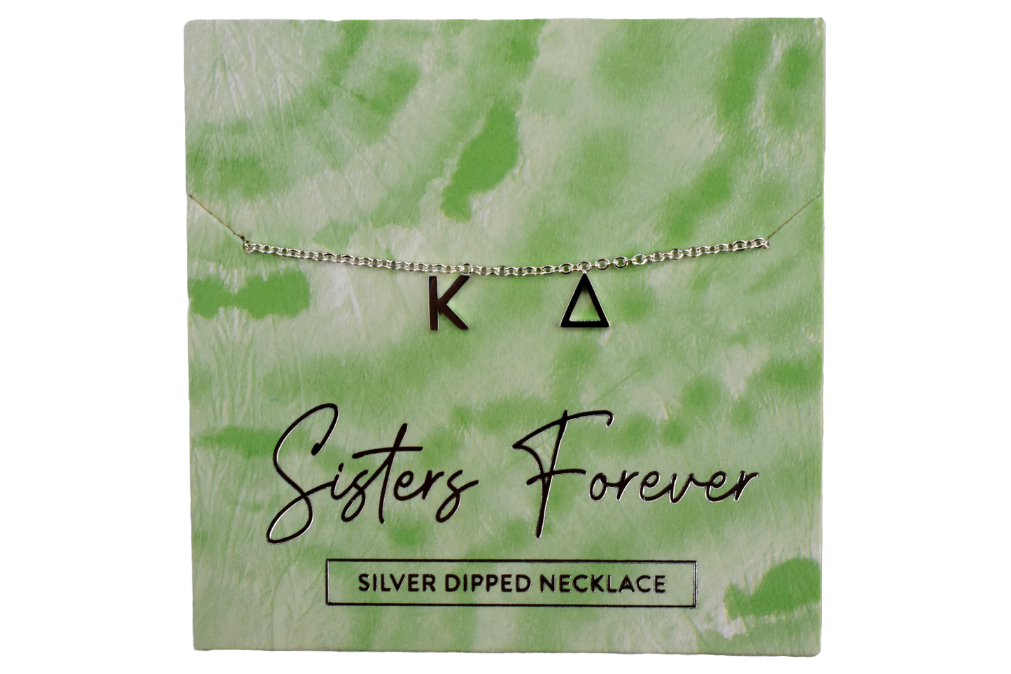 Kappa Delta Silver Greek Letters Necklace