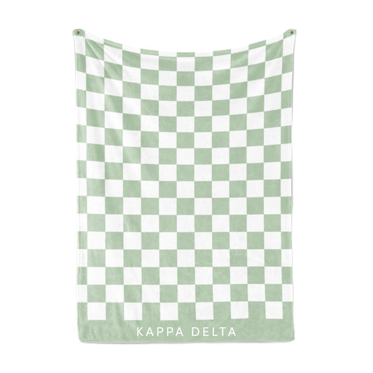 Kappa Delta Blanket - Thick Checkered Sherpa Blanket