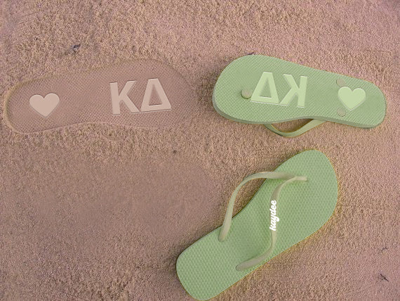 Kappa Delta Flip Flops, With Greek Letter Cutouts