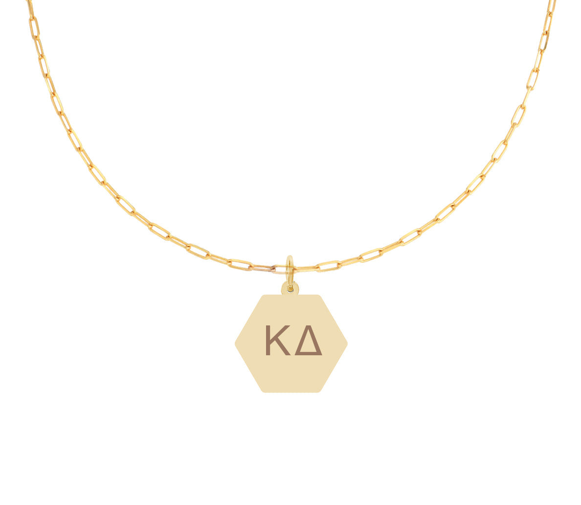 Kappa Delta Paperclip Necklace with KD Sorority Pendant