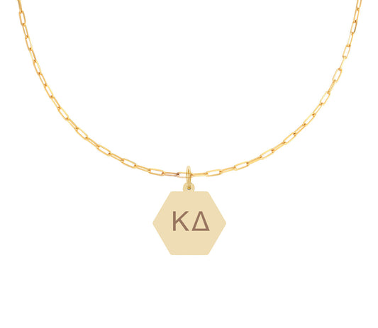 Kappa Delta Paperclip Necklace with KD Sorority Pendant