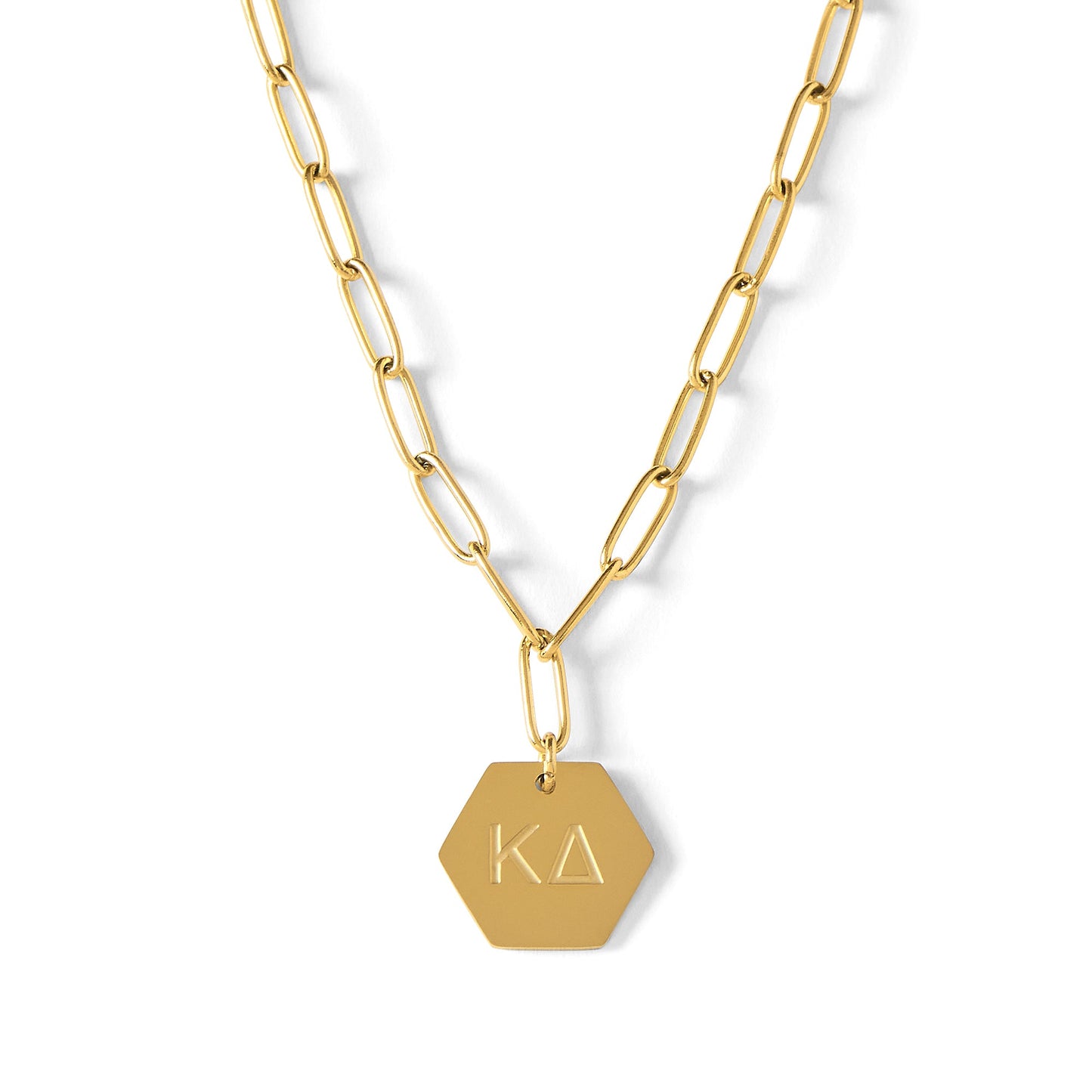 Kappa Delta Paperclip Necklace with KD Sorority Pendant