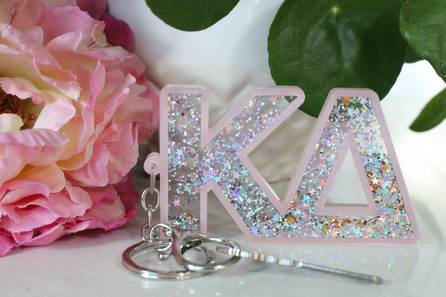 Kappa Delta Glitter Sorority Keychain