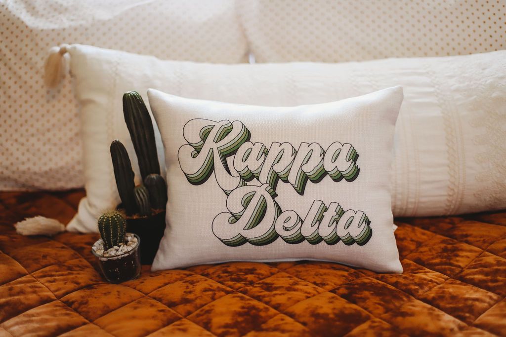 Kappa Delta Retro Throw Pillow