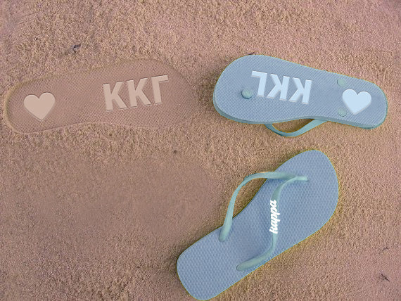 Kappa Kappa Gamma Flip Flops, With Greek Letter Cutouts