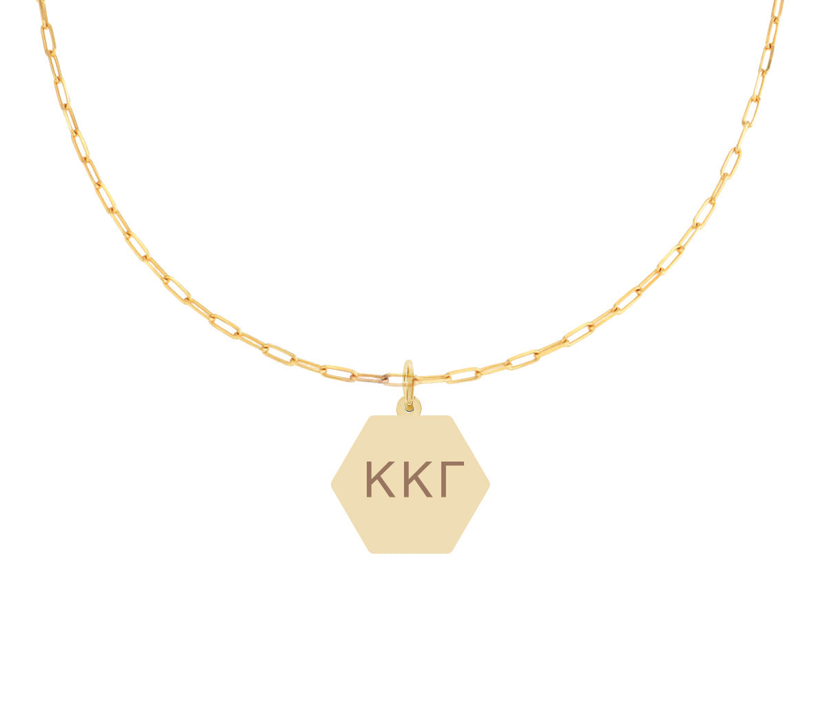 Kappa Kappa Gamma Paperclip Necklace with KKG Sorority Pendant