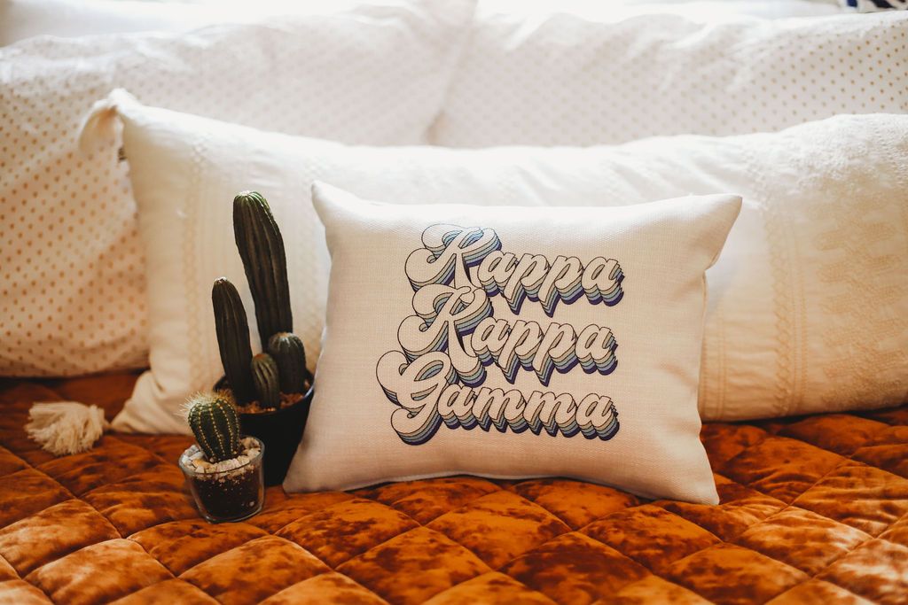 Kappa Kappa Gamma Retro Throw Pillow