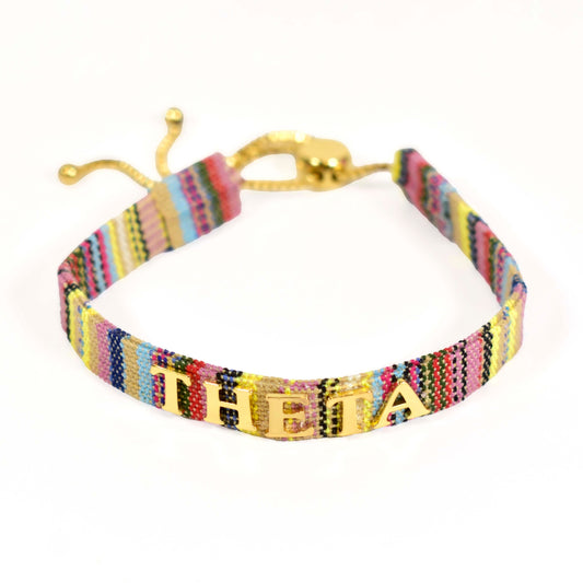 Kappa Alpha Theta Woven Bracelet, Multi-Color Design