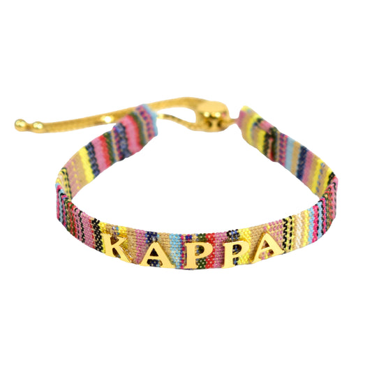 Kappa Kappa Gamma Woven Bracelet, Multi-Color Design