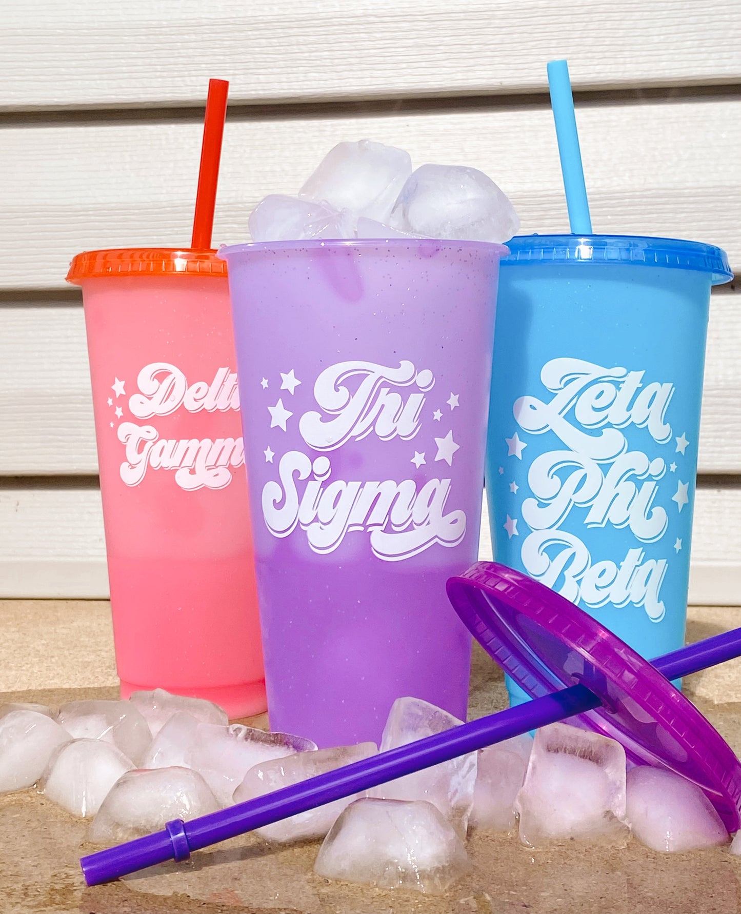 Phi Sigma Sigma Glitter Color Changing Cup 4-Pack