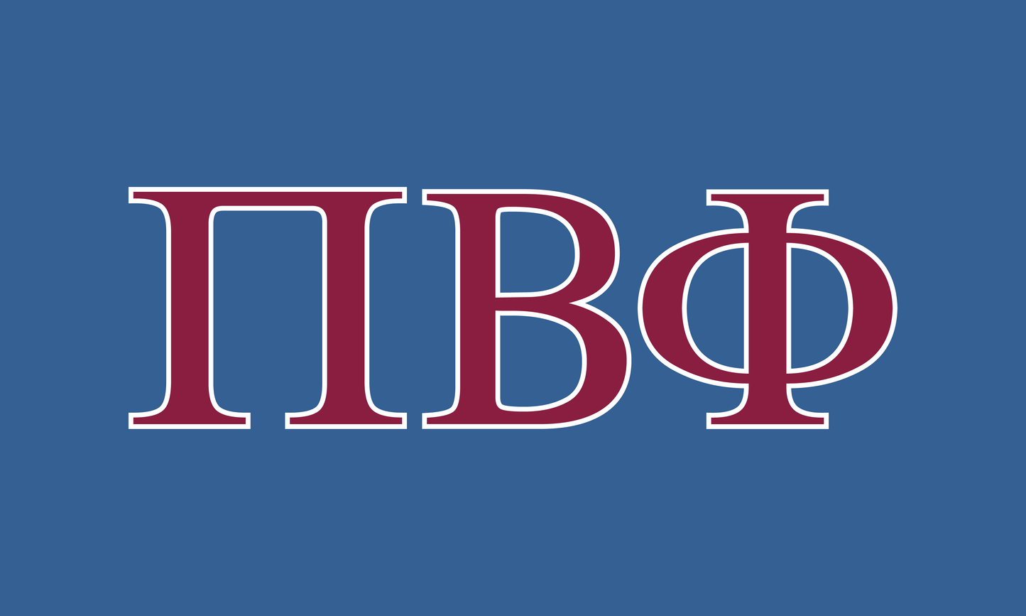 Pi Beta Phi Sorority Greek Letters Flag, Two-Color Design