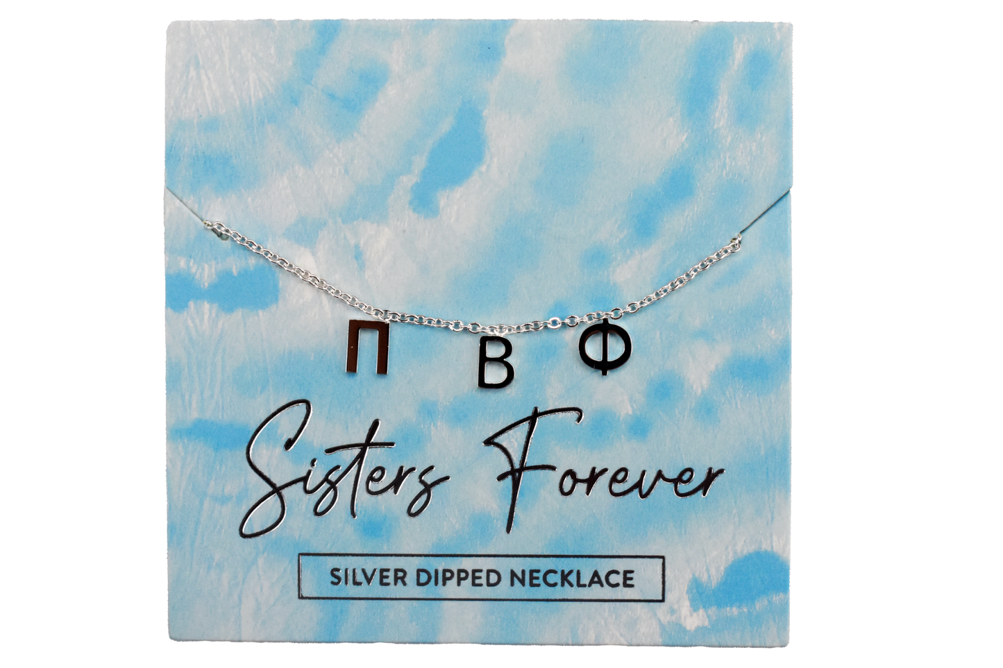 Pi Beta Phi Silver Greek Letters Necklace