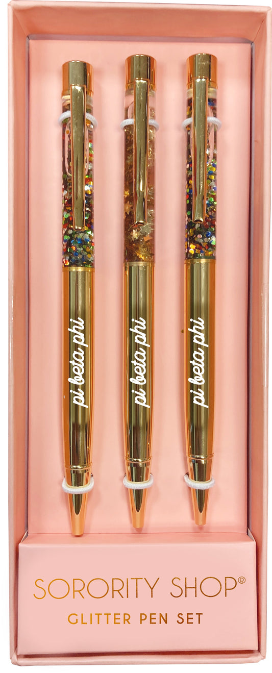 Pi Beta Phi Glitter Pens (Set of 3)