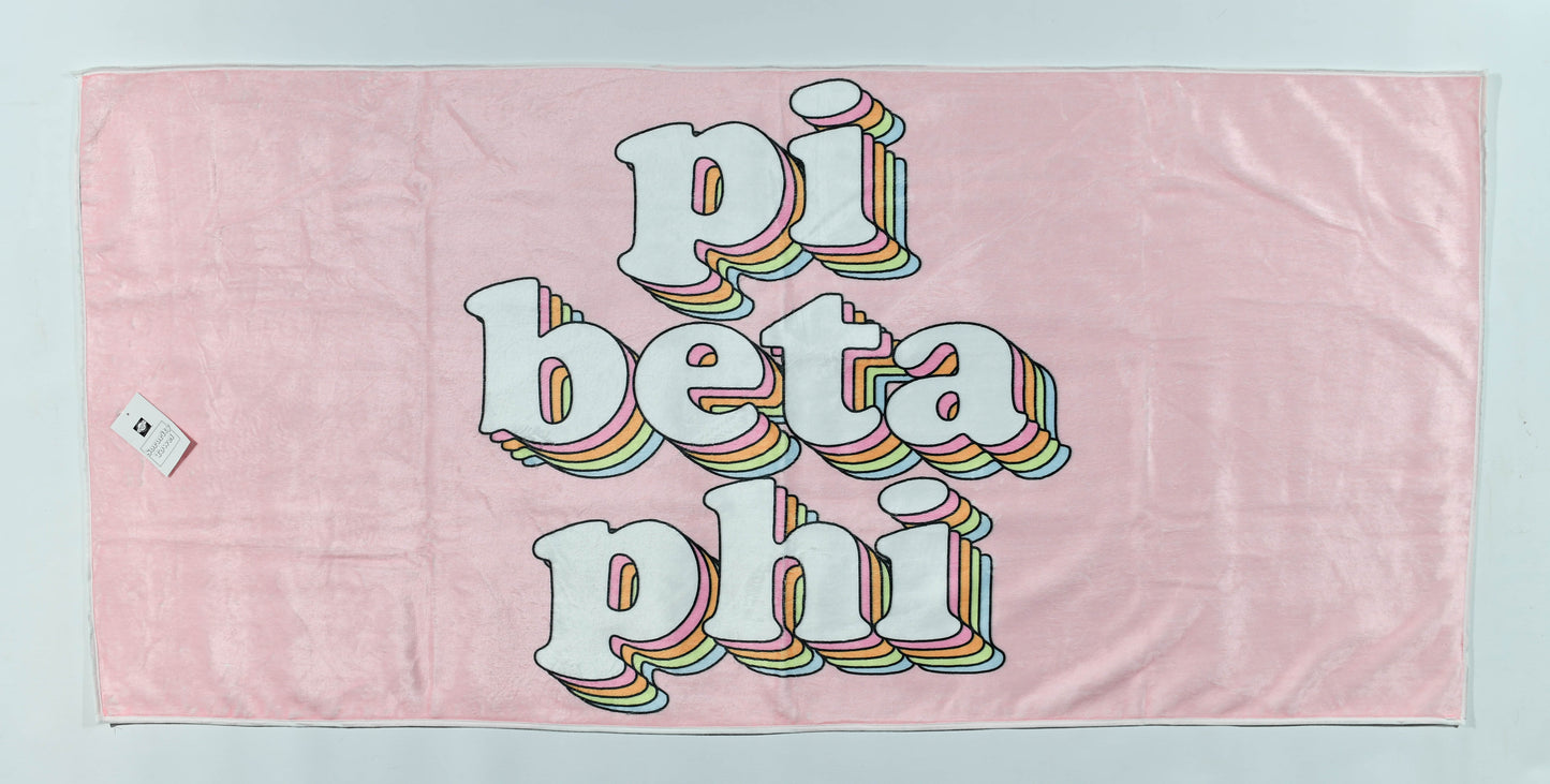 Pi Beta Phi Plush Retro Beach Towel