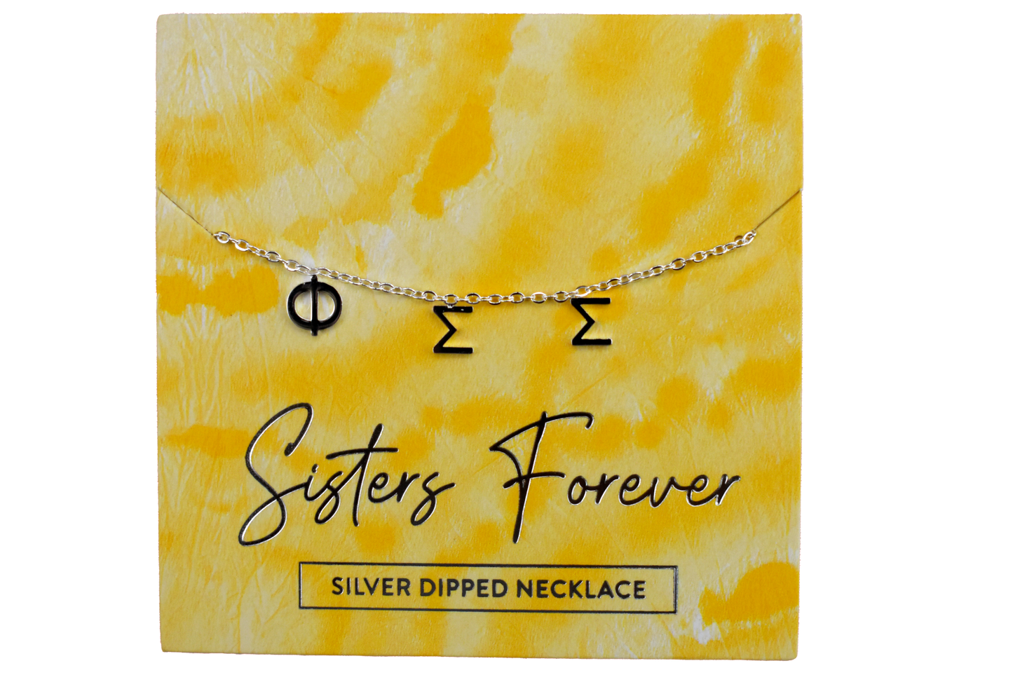 Phi Sigma Sigma Silver Greek Letters Necklace