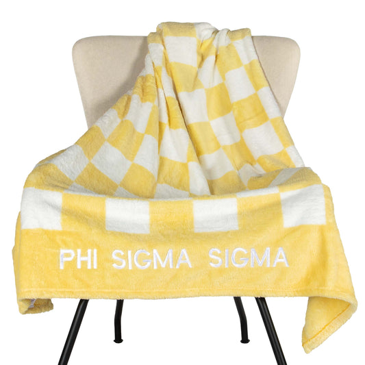 Phi Sigma Sigma Blanket - Thick Checkered Sherpa Blanket