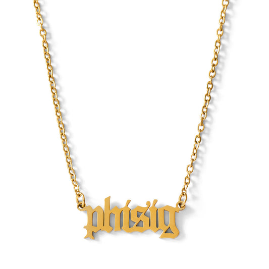 Phi Sigma Sigma Old English Style Sorority Necklace