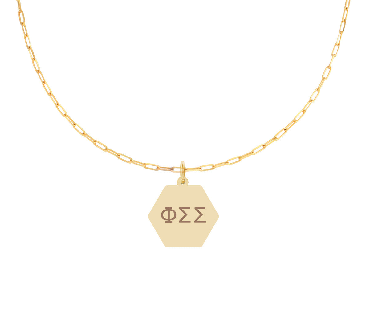 Phi Sigma Sigma Paperclip Necklace with PSS Sorority Pendant