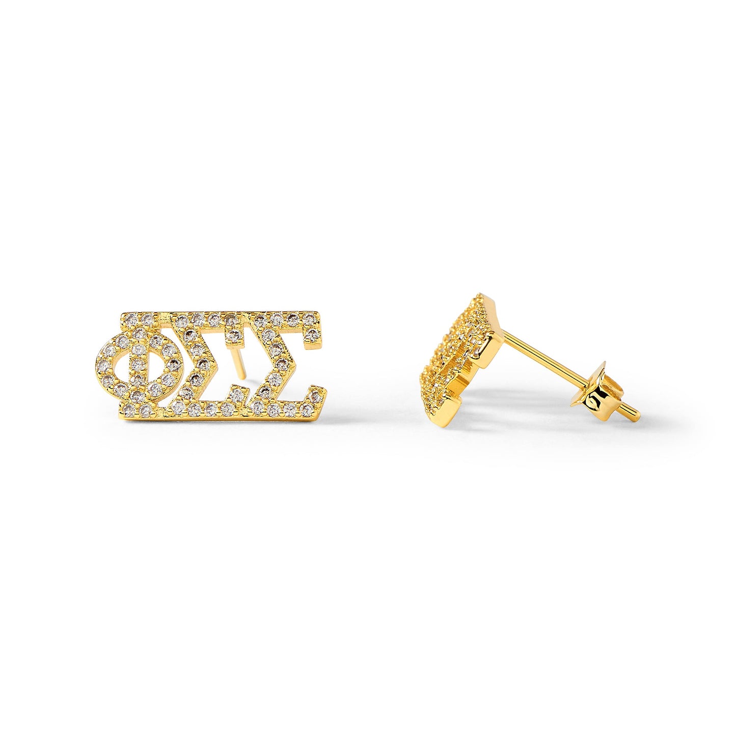 Phi Sigma Sigma 18k Gold Plated Stud Earrings