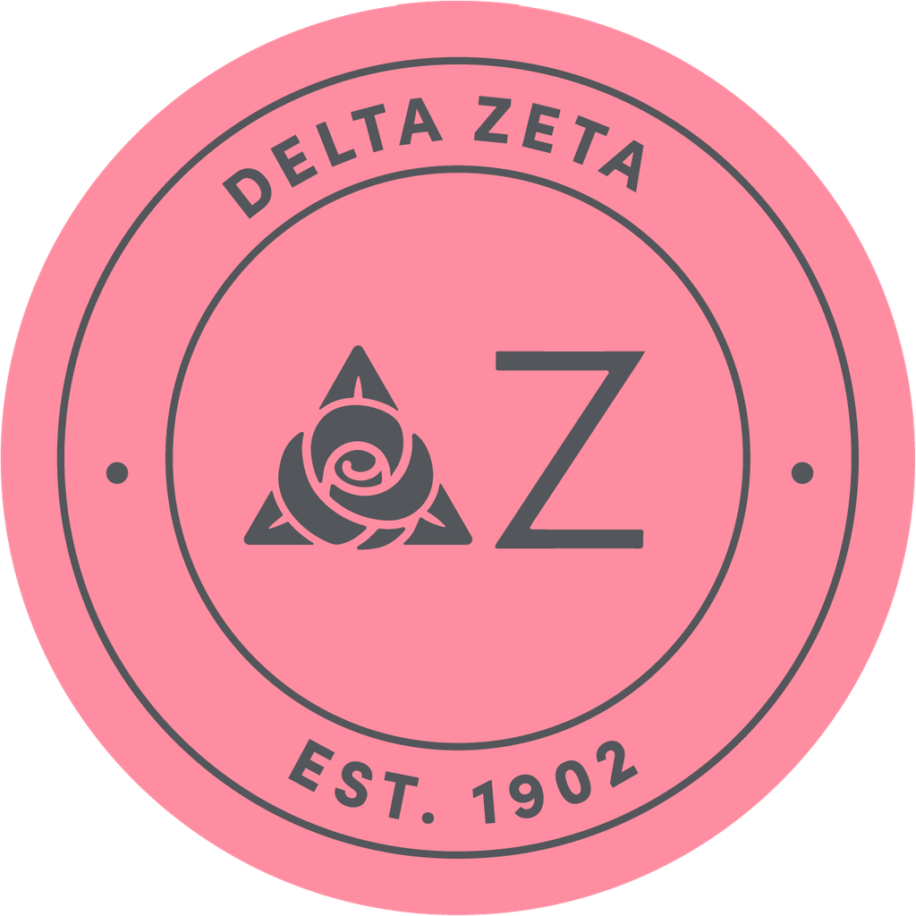 Delta Zeta Sorority Car Decal Sticker- Full Color Circle Logo
