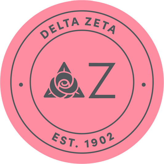 Delta Zeta Sorority Car Decal Sticker- Full Color Circle Logo