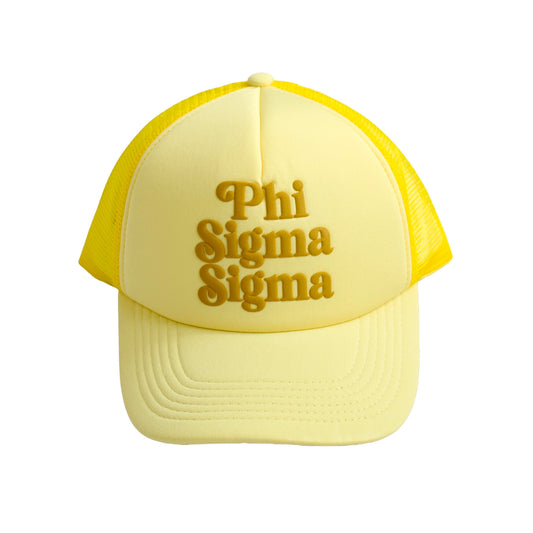 Phi Sigma Sigma Baseball Cap, Mesh Trucker-Style Hat