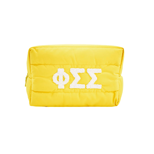 Phi Sigma Sigma Makeup Bag - Puffer Style with Sorority Letters