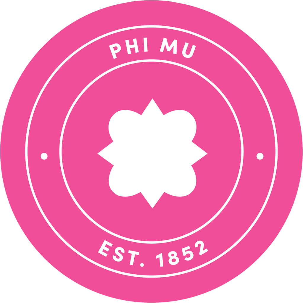 Phi Mu Sorority Car Decal Sticker- Full Color Circle Logo