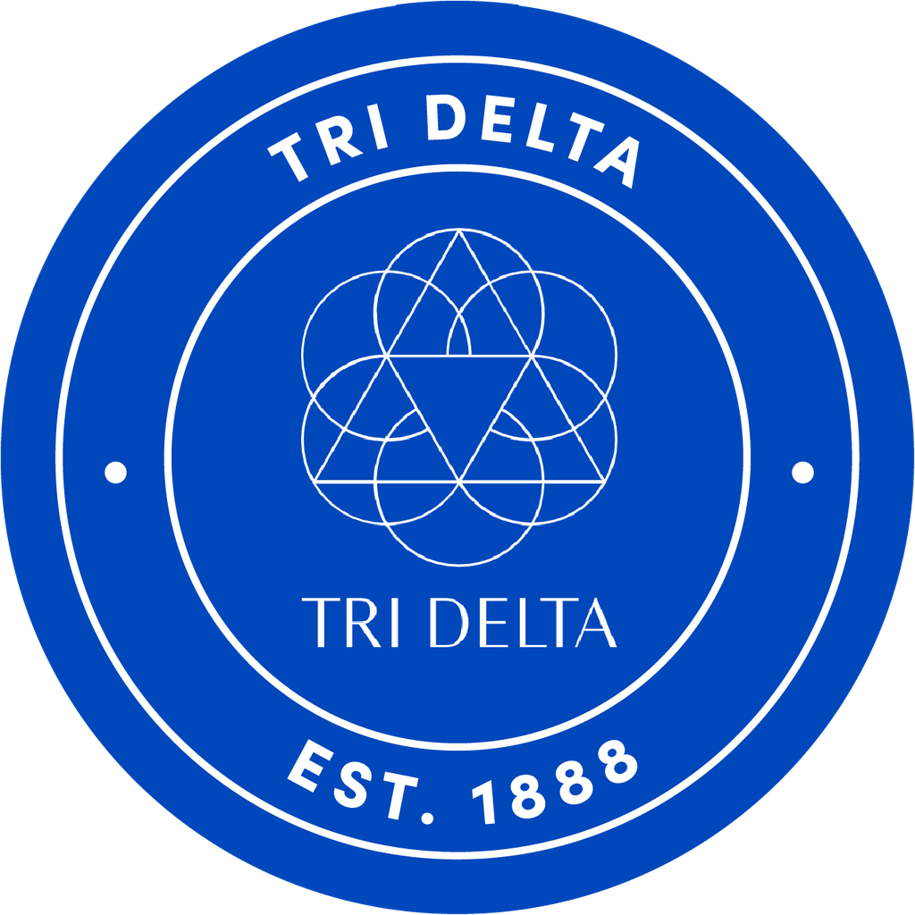 Delta Delta Delta Sorority Car Decal Sticker- Full Color Circle Logo