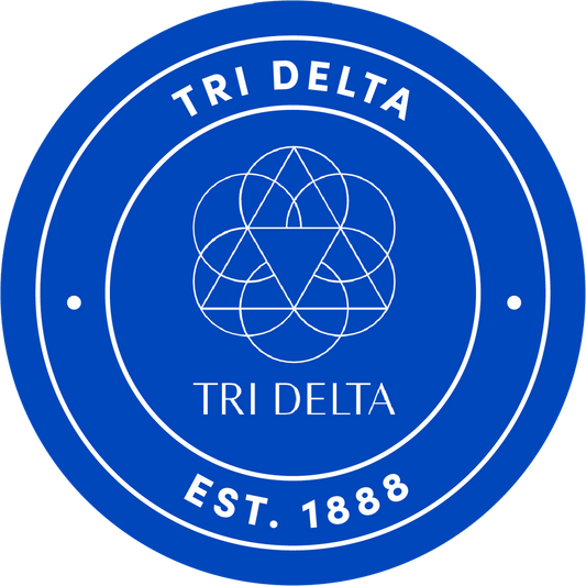 Delta Delta Delta Sorority Car Decal Sticker- Full Color Circle Logo