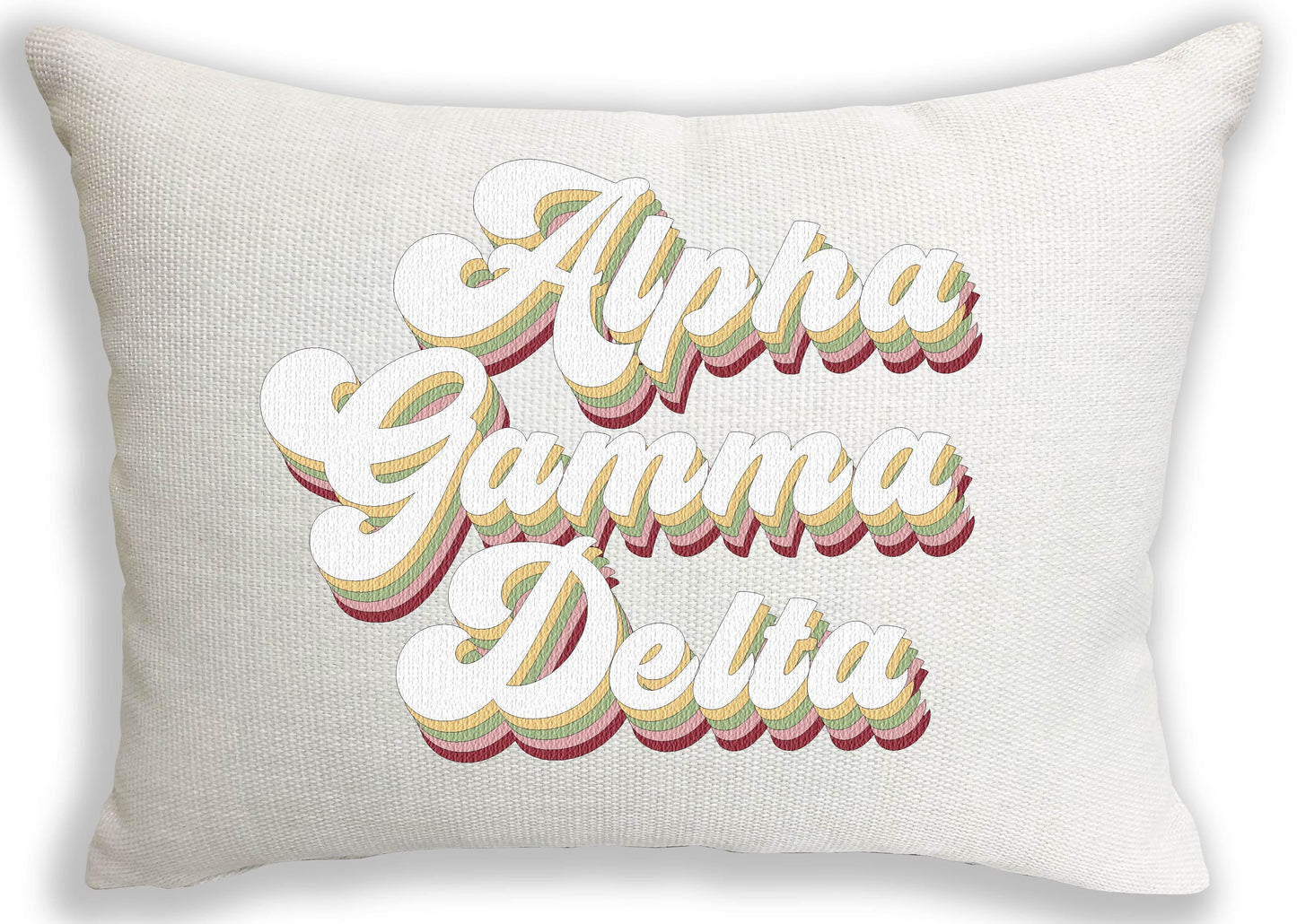 Alpha Gamma Delta Retro Throw Pillow - Virginia Book Company