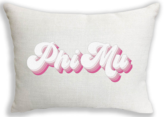 Phi Mu Retro Throw Pillow - Virginia Book Company