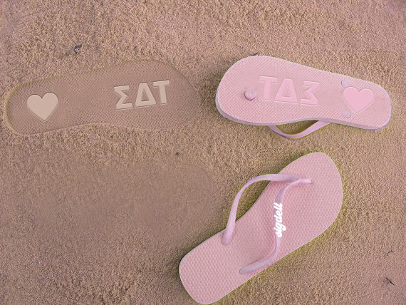 Sigma Delta Tau Flip Flops, With Greek Letter Cutouts