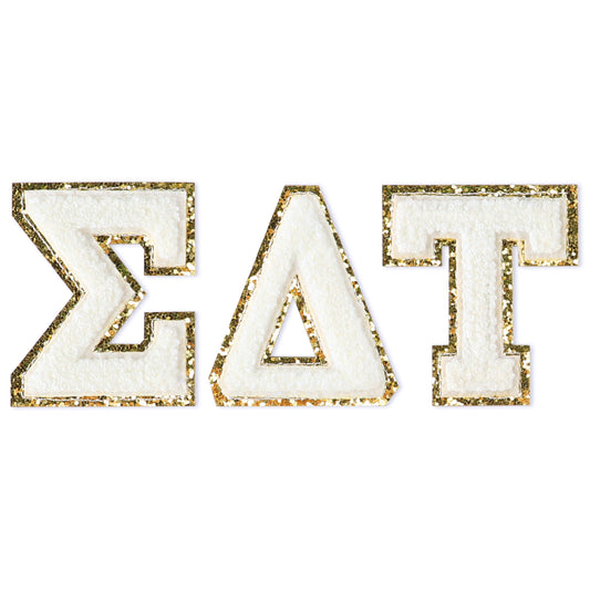 Sigma Delta Tau Chenille Stickers - SDT Greek Letter Stickers