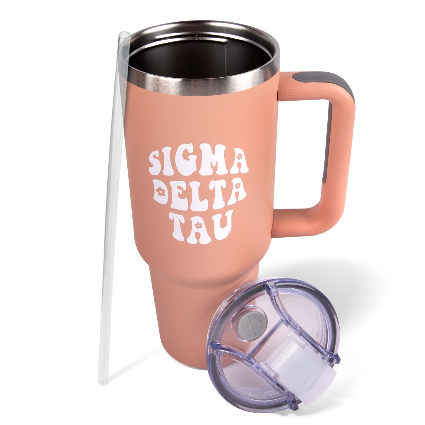 Sigma Delta Tau Tumbler - 40oz Stainless Steel with Handle