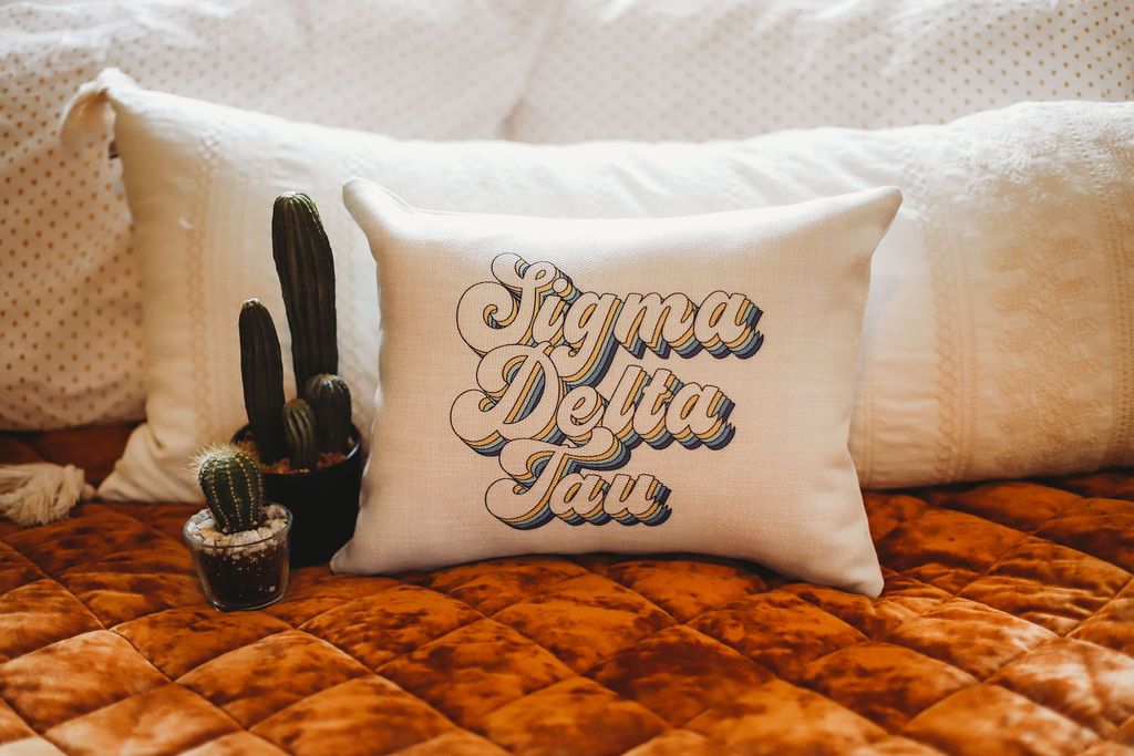 Sigma Delta Tau Retro Throw Pillow