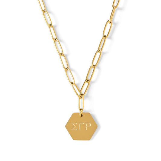 Sigma Gamma Rho Paperclip Necklace with SGR Sorority Pendant