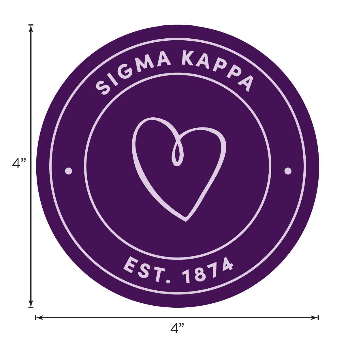 Sigma Kappa Sorority Car Decal Sticker- Full Color Circle Logo