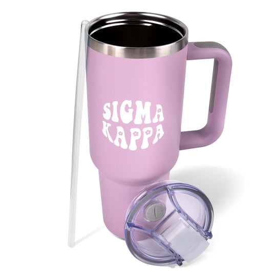 Sigma Kappa Tumbler - 40oz Stainless Steel with Handle