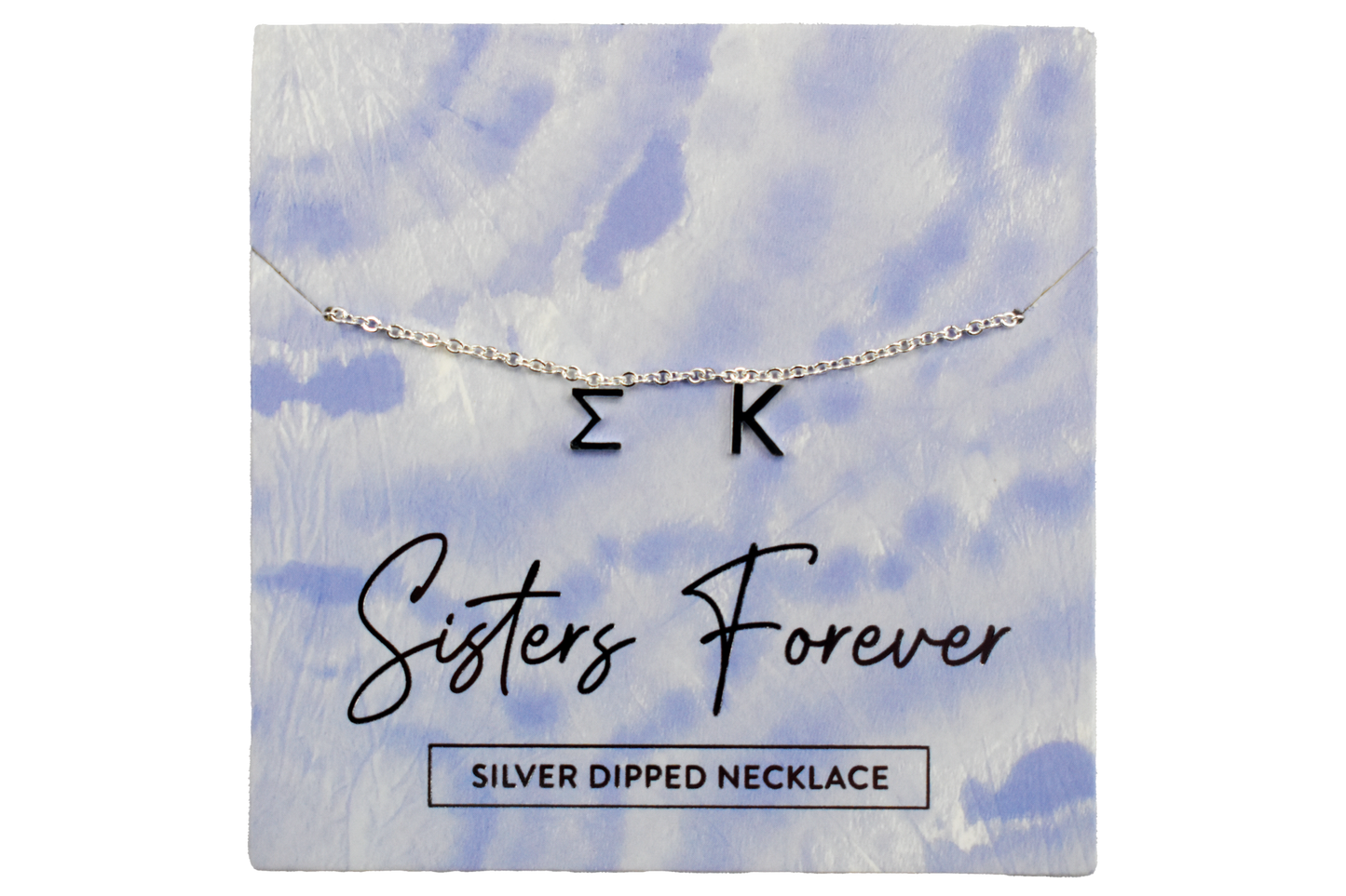 Sigma Kappa Silver Greek Letters Necklace