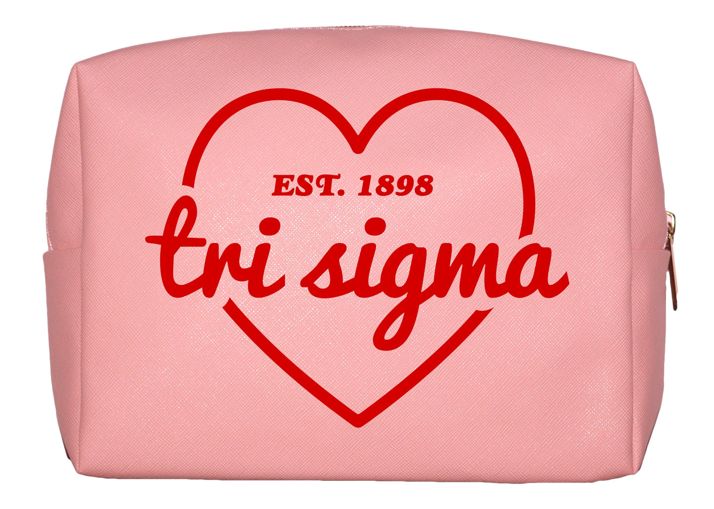 Sigma Sigma Sigma Pink w/Red Heart Makeup Bag - Virginia Book Company