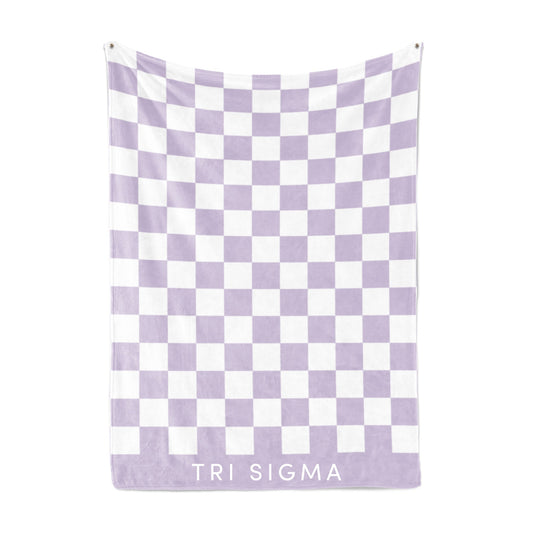 Tri Sigma Thick Blanket, Stylish Checkered Blanket 50 in X 62 in - Virginia Book Company