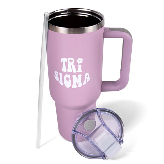 Tri Sigma Tumbler - 40oz Stainless Steel with Handle