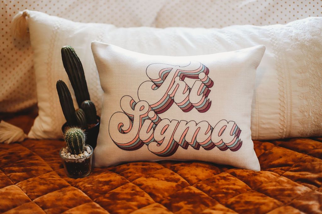 Sigma Sigma Sigma Retro Throw Pillow - Virginia Book Company